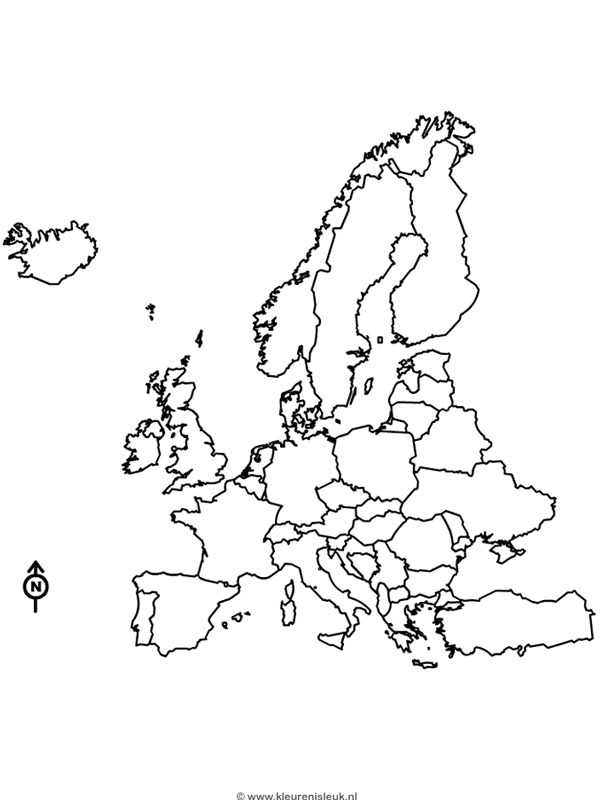Mapa Europy kolorowanka