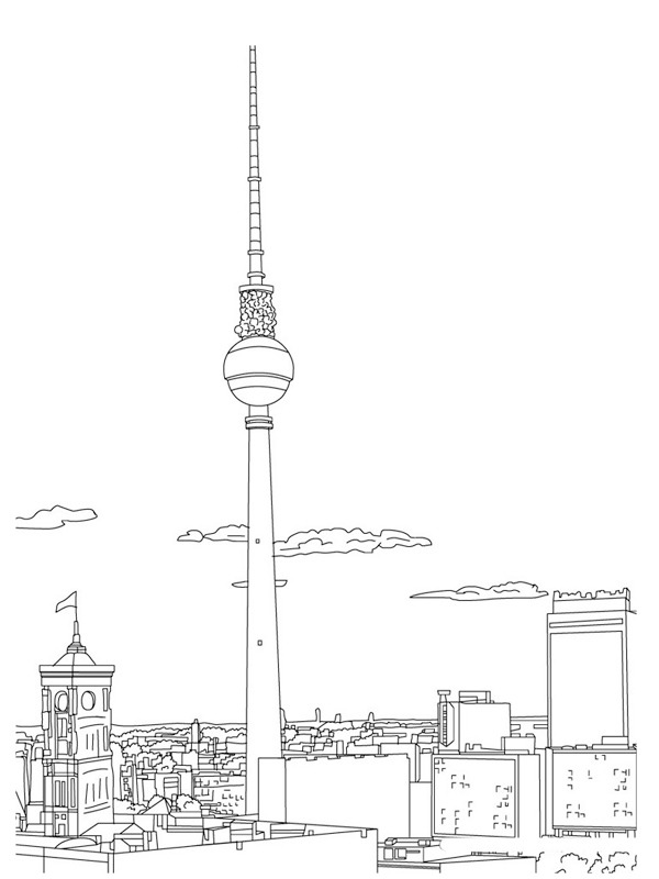 Berliner Fernsehturm kolorowanka