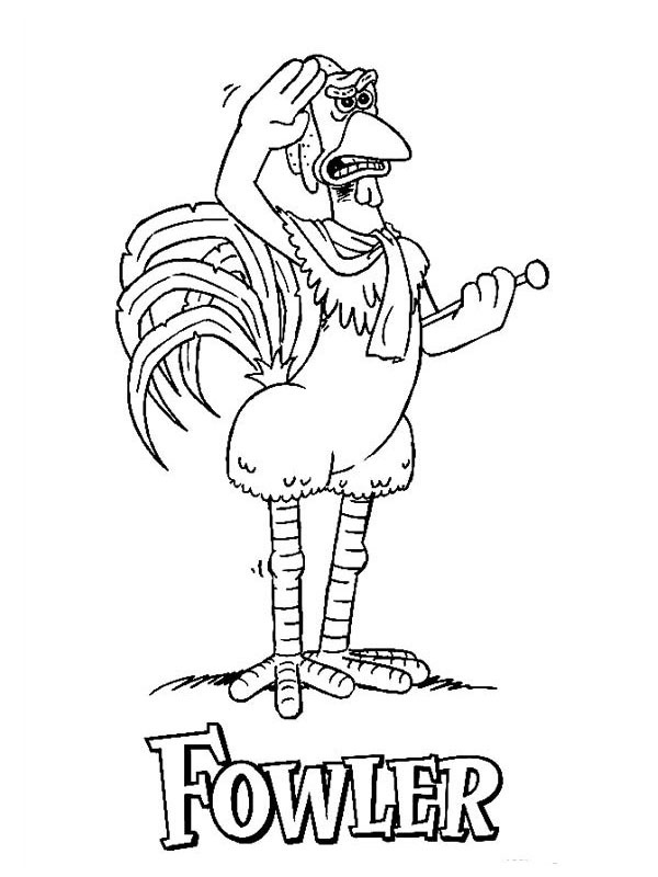 Fowler (Uciekające kurczaki) kolorowanka