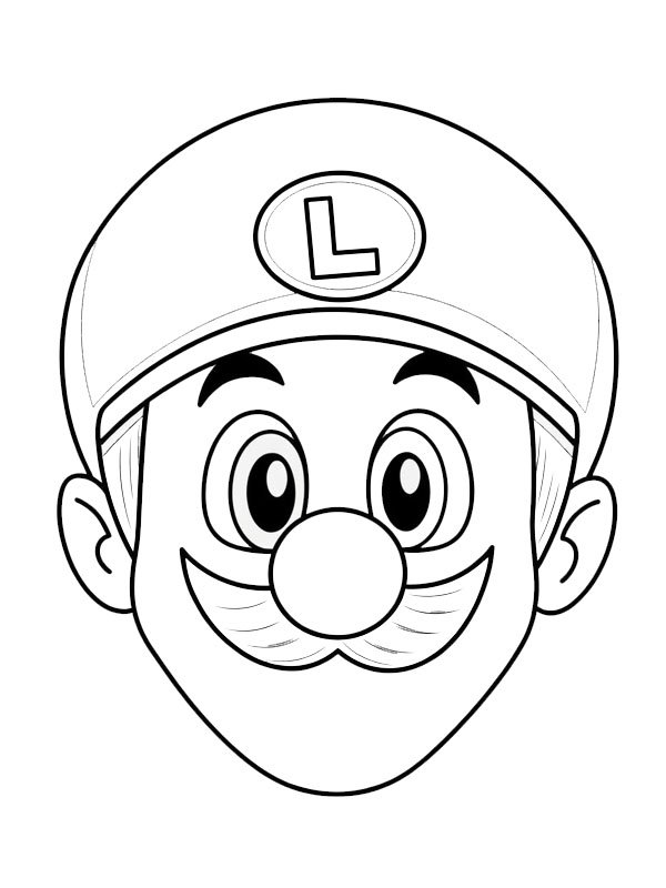 Głowa Luigi kolorowanka