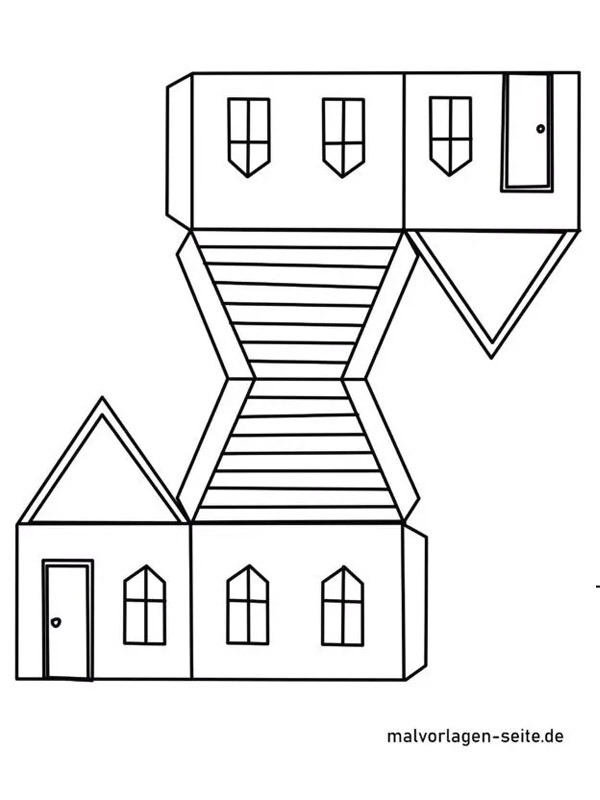 Domek z papieru kolorowanka