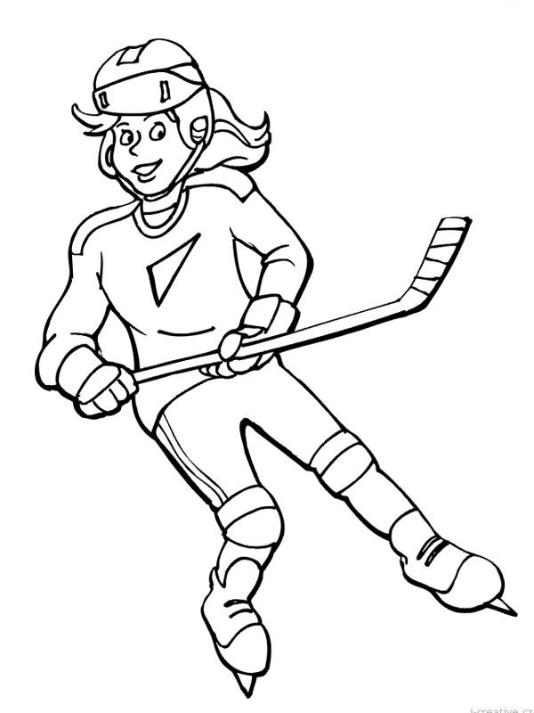 Hockey dziewczyna kolorowanka