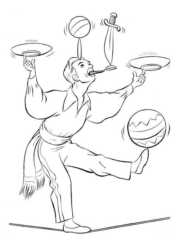 żongler kolorowanka