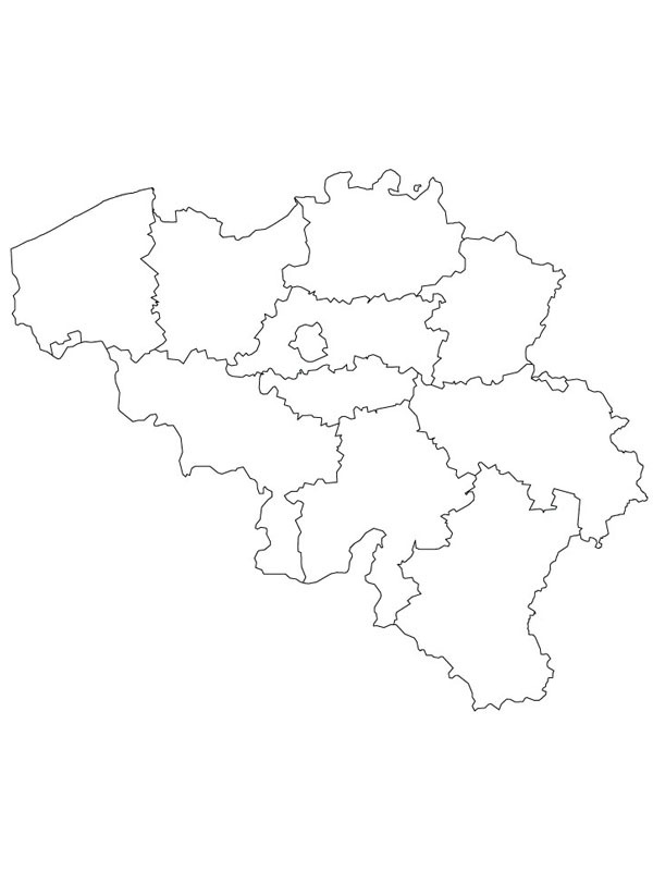 Mapa Belgii kolorowanka