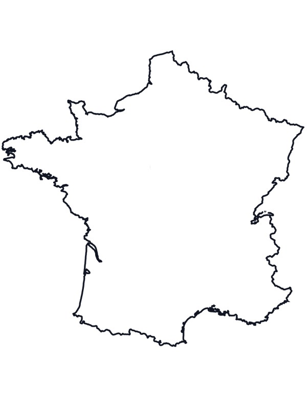 Mapa Francji kolorowanka