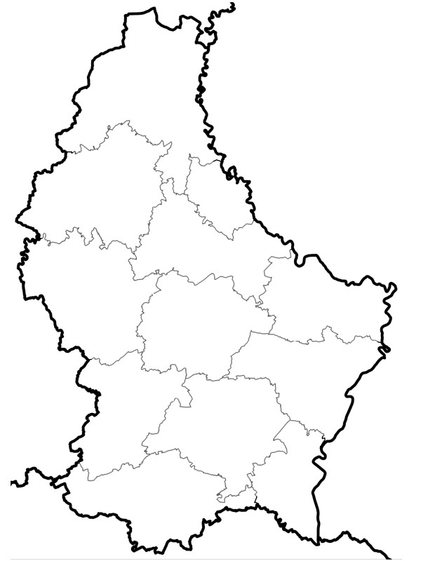 Mapa Luxemburgu kolorowanka