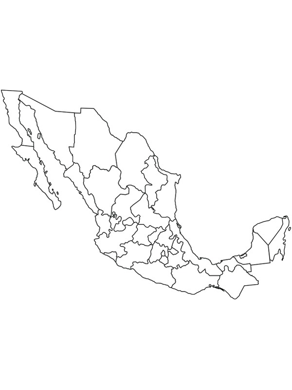 Mapa Meksyku kolorowanka