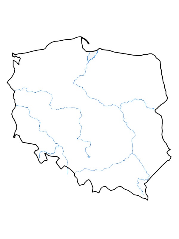 Mapa Polski kolorowanka