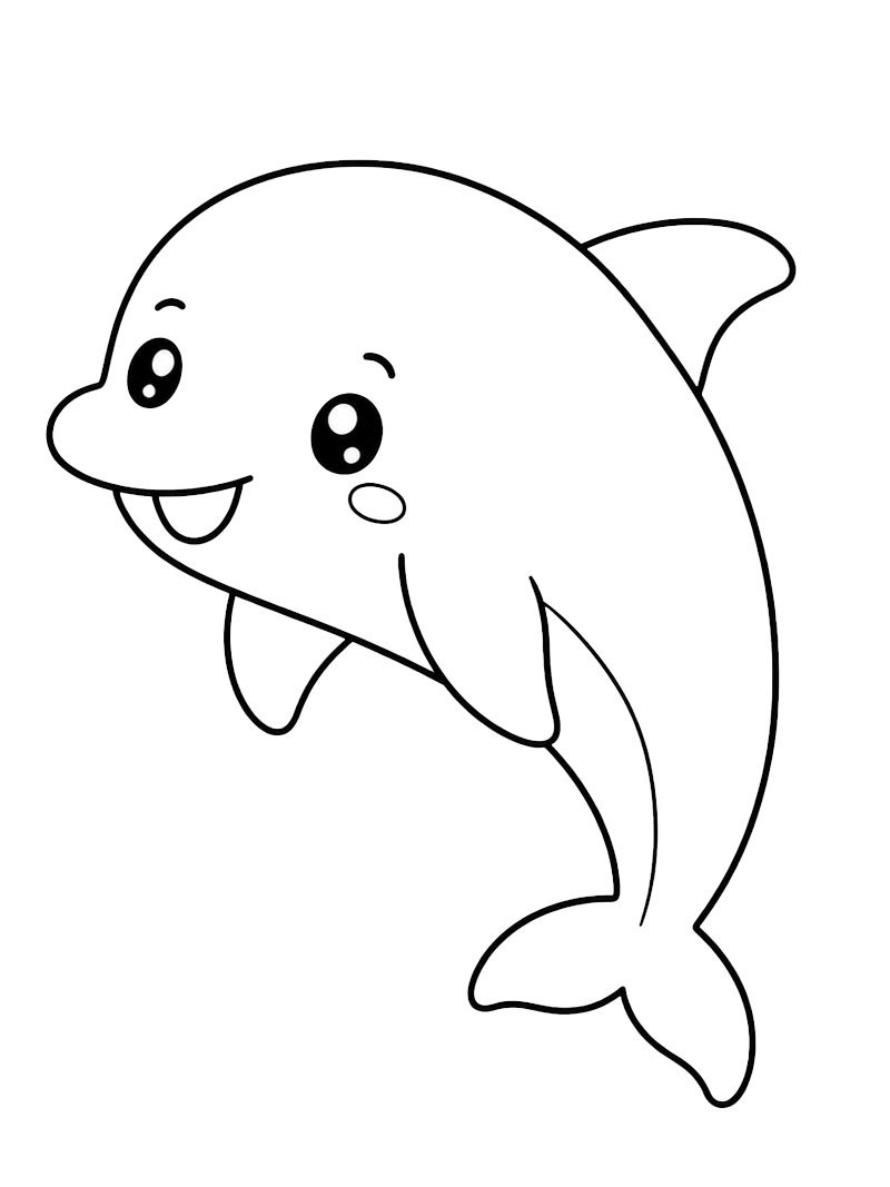 Kawaii delfin kolorowanka