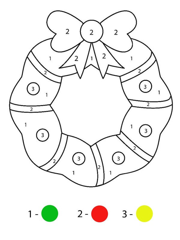 Kraniec świąteczny kolorowanka numeryczna kolorowanka