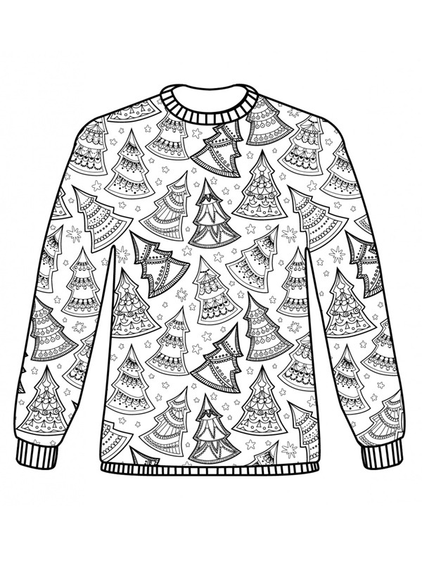 Sweter ze świątecznym motywem kolorowanka