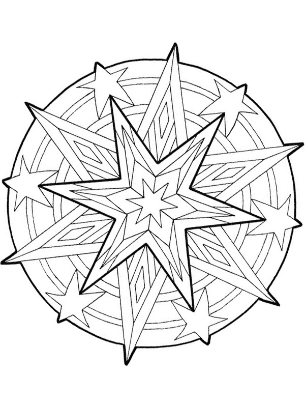 Mandala gwiazdka świąteczna kolorowanka