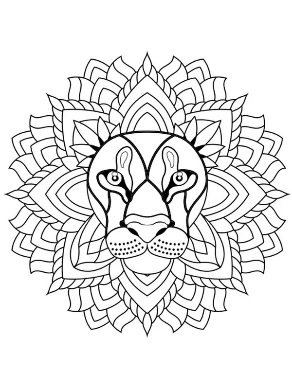 Mandala lwa kolorowanka