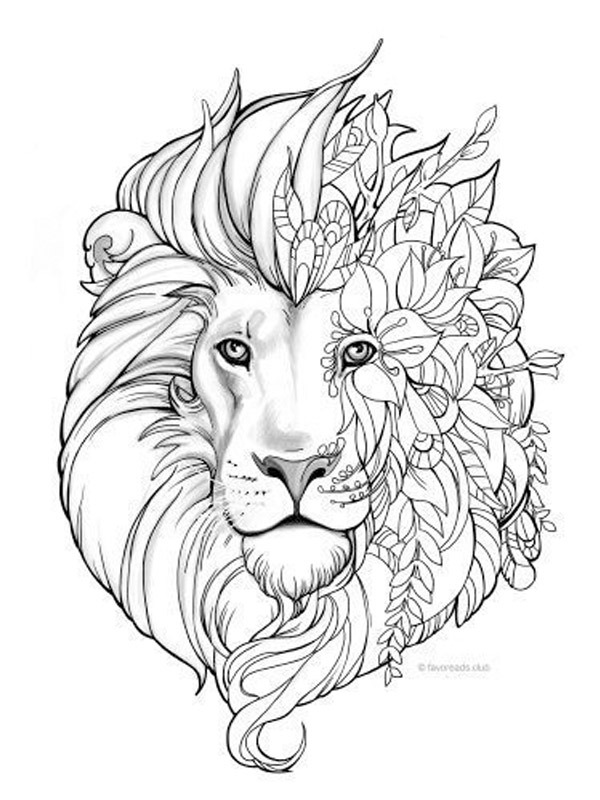 tatuaż mandala lwa kolorowanka