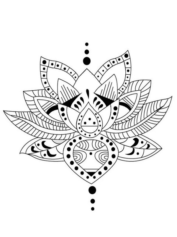 tatuaż lotosu kolorowanka