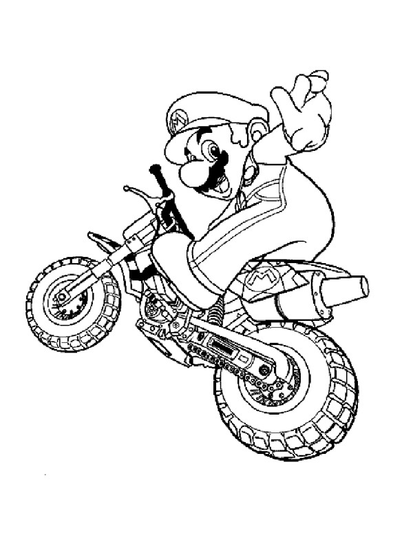 Mario na motocyklu kolorowanka