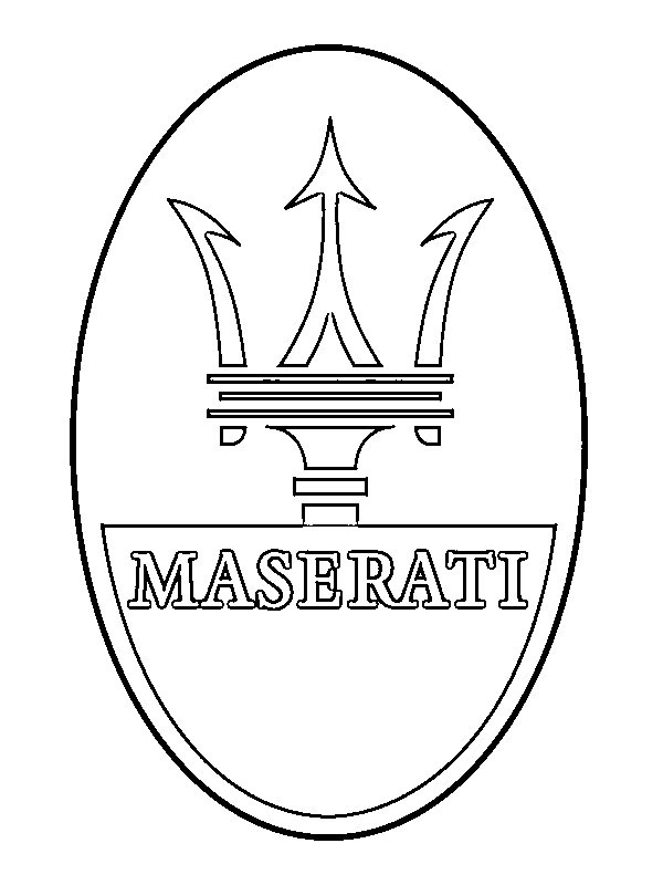 maserati logo kolorowanka