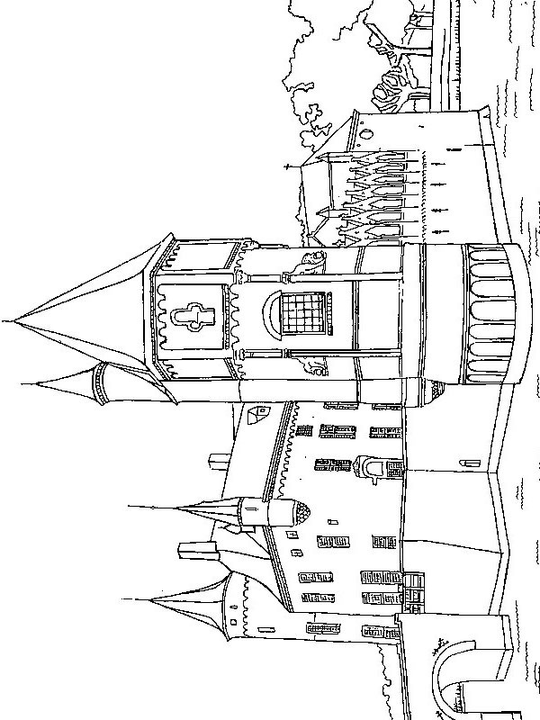 Średniowieczny zamek kolorowanka