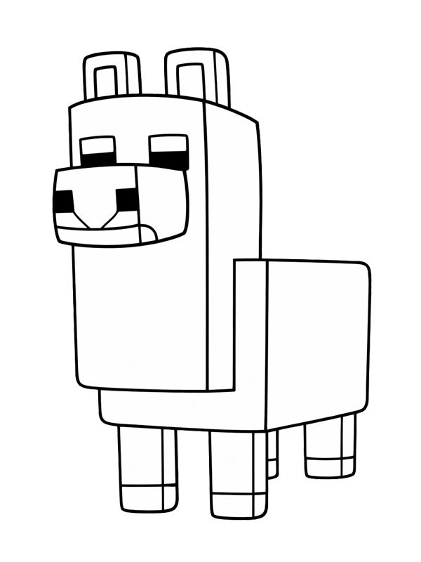Minecraft lama kolorowanka