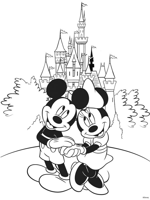 Mini i Miki przed disneylandem kolorowanka