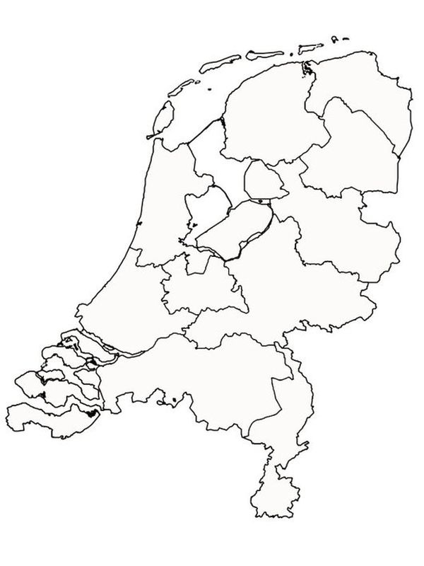 Mapa Holandii kolorowanka