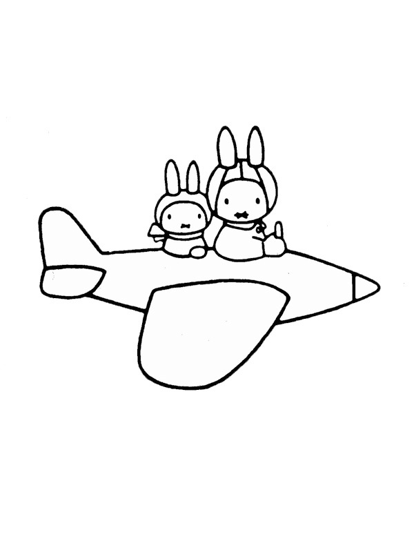 Miffy w samolocie kolorowanka