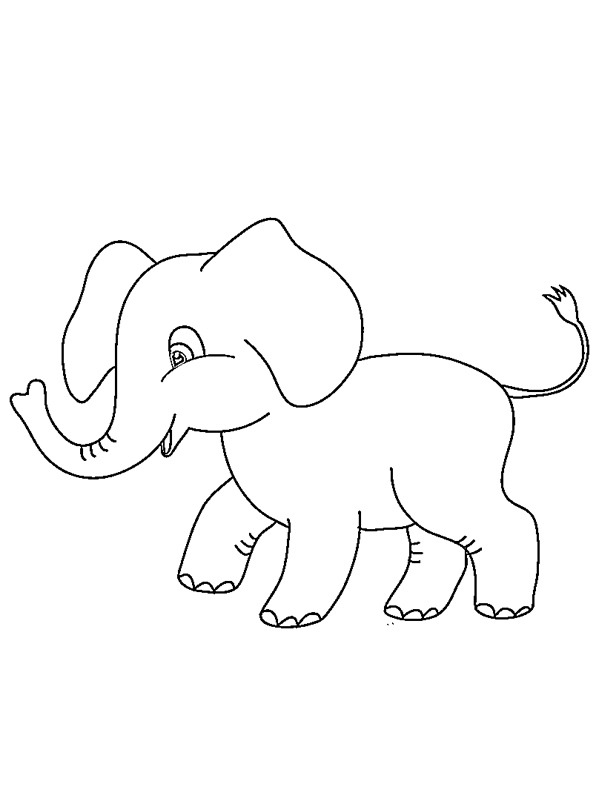 Dziecko słonia kolorowanka