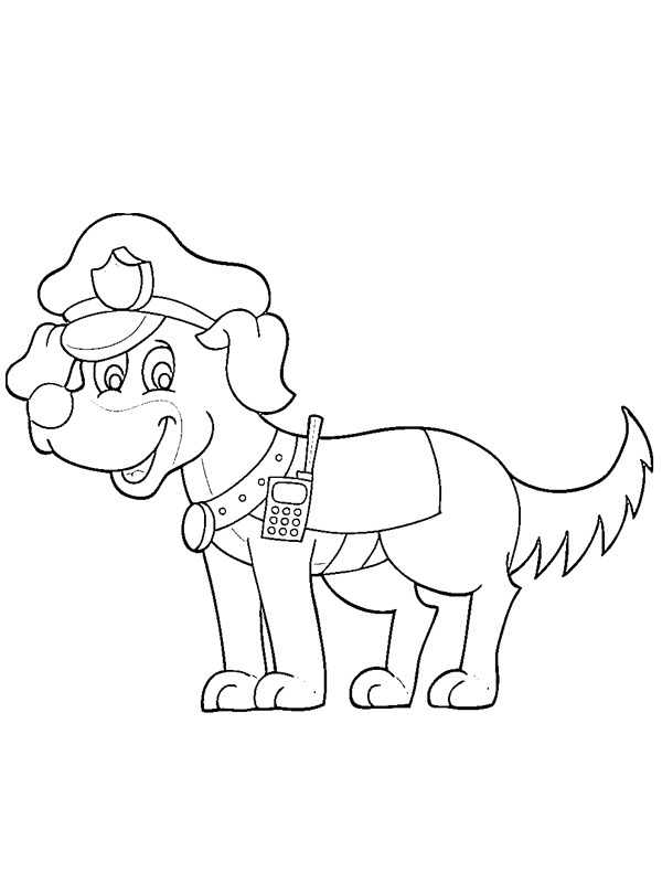 Pies policyjny kolorowanka