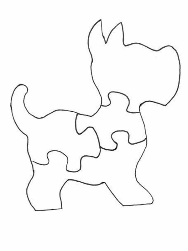 puzzle pies kolorowanka