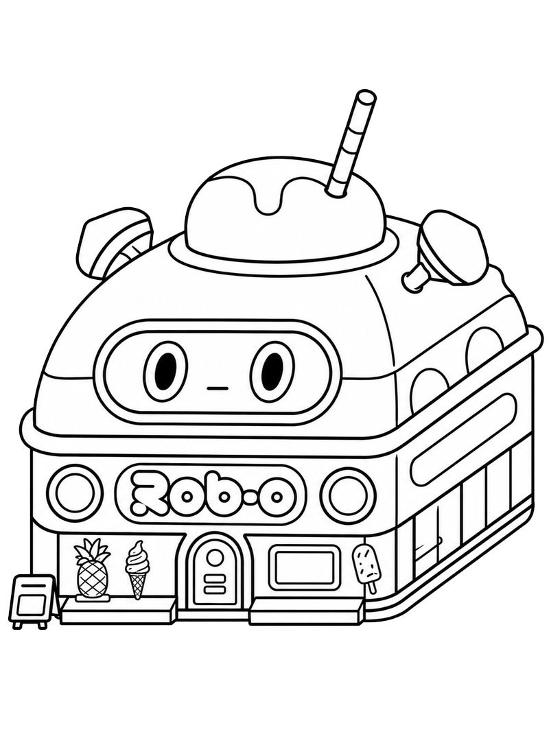 Rob-o Caf&eacute; (Toca Boca) kolorowanka