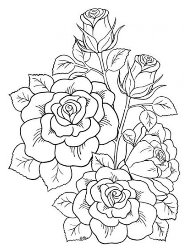 tatuaż róże kolorowanka