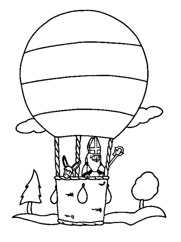 św. Mikołaj w balonie kolorowanka