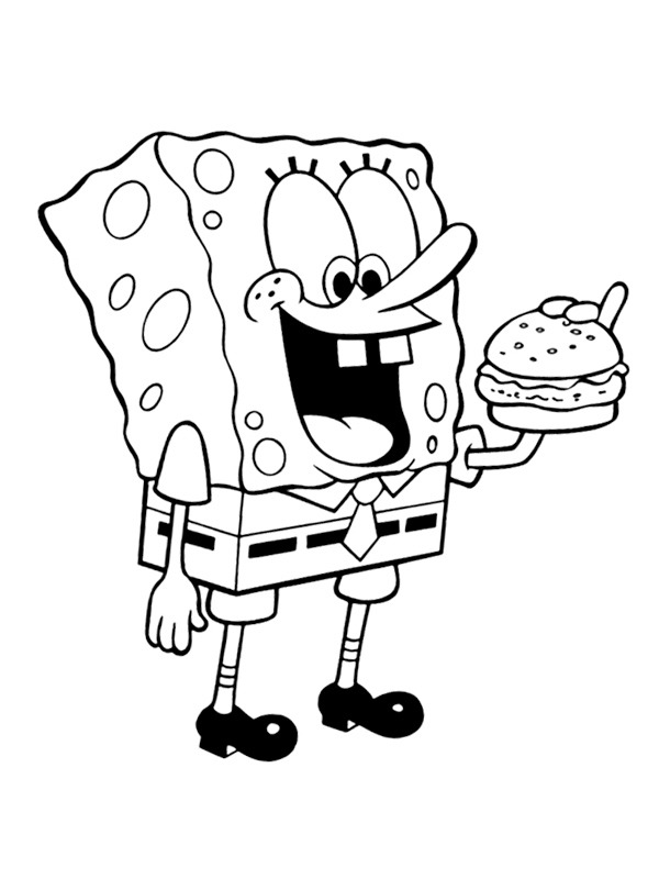 SpongeBob je hamburgera kolorowanka