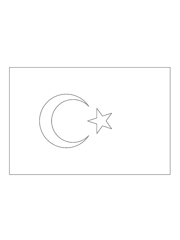 Flaga Turcji kolorowanka
