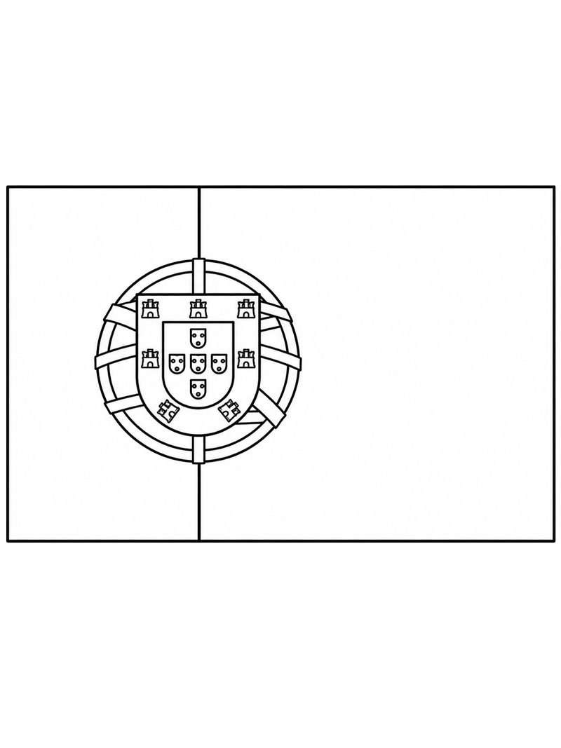 Flaga Portugalii kolorowanka
