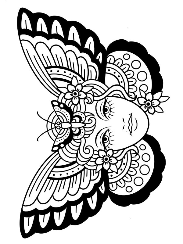tatuaż motyla kolorowanka