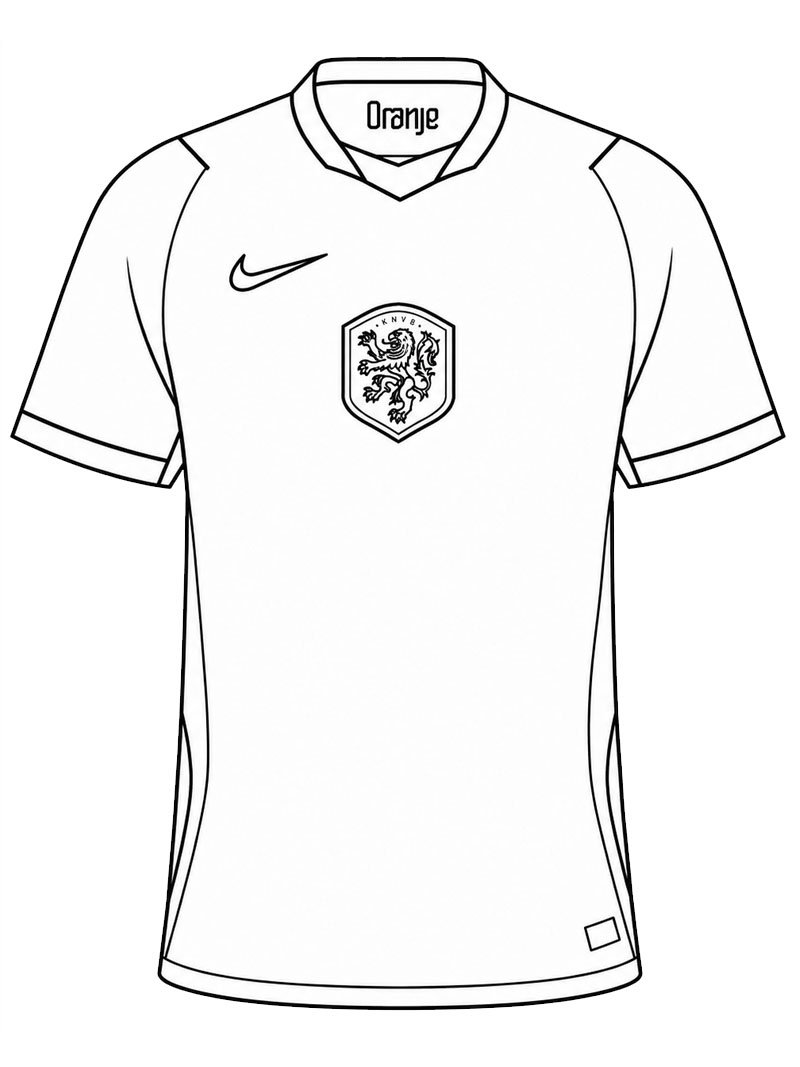 Koszulka piłkarska reprezentacji Holandii kolorowanka