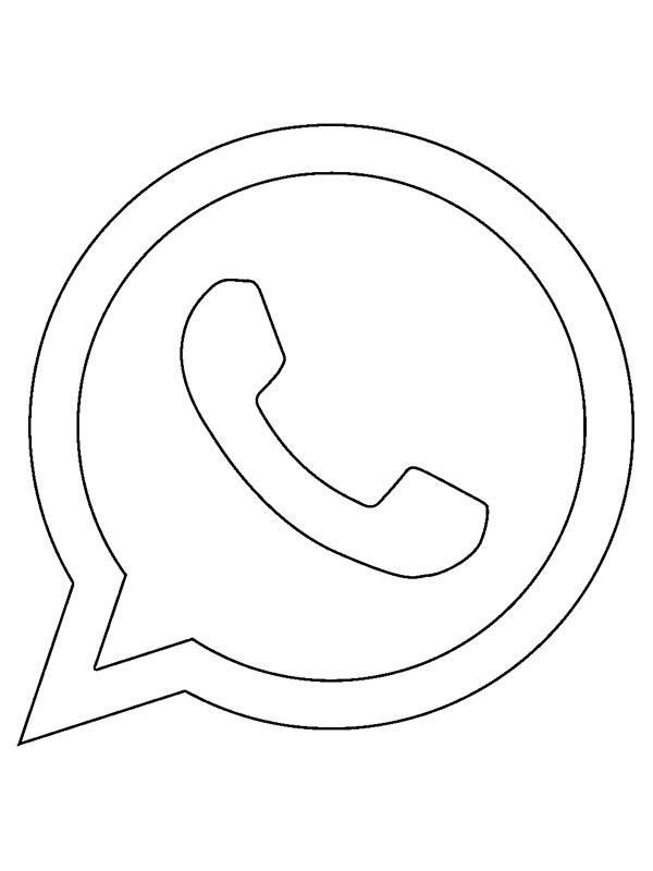 kolorowanka WhatsApp logo | ladnekolorowanki.pl