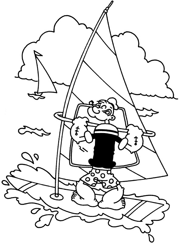 Windsurfing Popeye kolorowanka