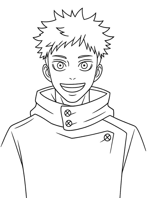 Yuji Itadori (Jujutsu Kaisen) kolorowanka
