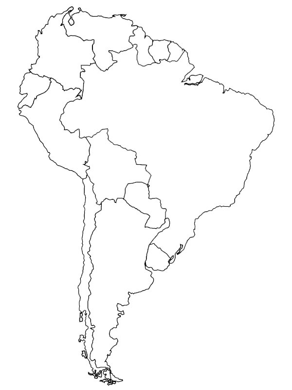 Ameryka Południowa kolorowanka